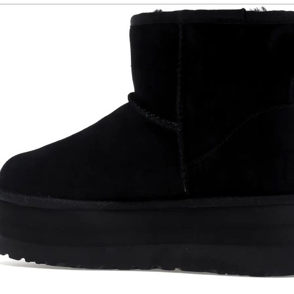 UGG Classic Mini Suede Platform Booties Size 8 Wide - Picture 2 of 8